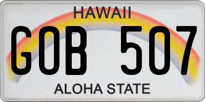 HI license plate GOB507