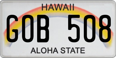 HI license plate GOB508