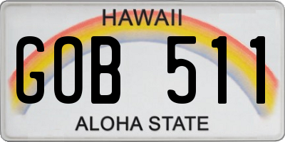 HI license plate GOB511