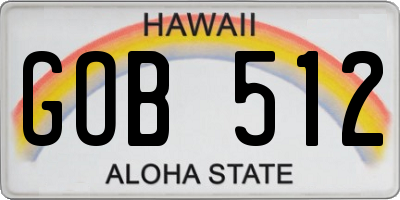 HI license plate GOB512