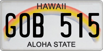 HI license plate GOB515