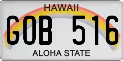 HI license plate GOB516