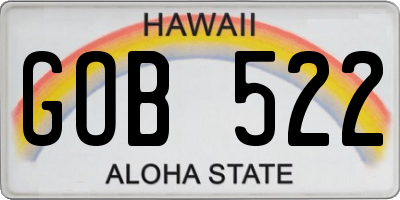 HI license plate GOB522