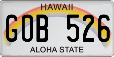 HI license plate GOB526