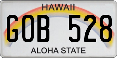 HI license plate GOB528