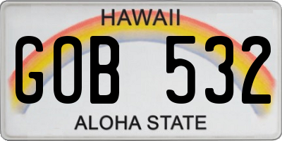 HI license plate GOB532