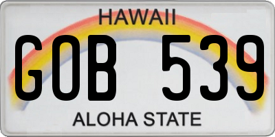 HI license plate GOB539