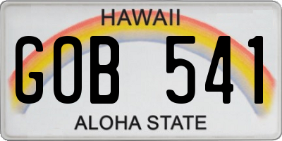 HI license plate GOB541