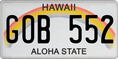 HI license plate GOB552