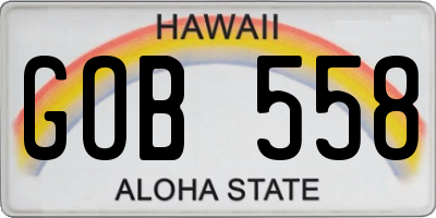 HI license plate GOB558