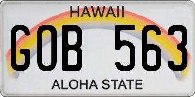 HI license plate GOB563