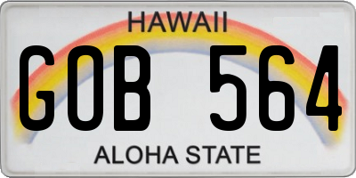 HI license plate GOB564