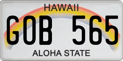 HI license plate GOB565