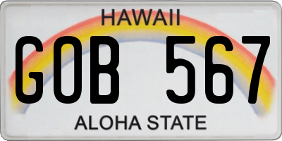 HI license plate GOB567