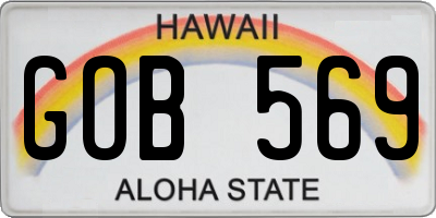 HI license plate GOB569