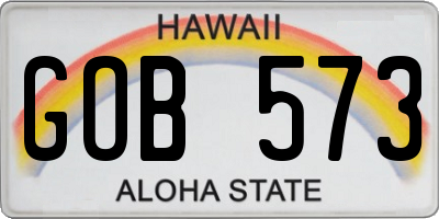HI license plate GOB573