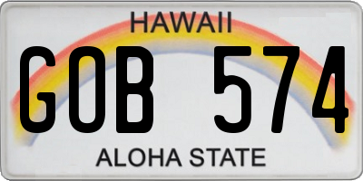 HI license plate GOB574
