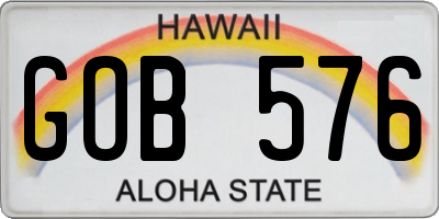 HI license plate GOB576