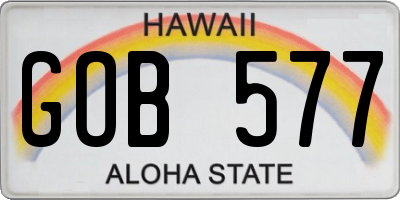 HI license plate GOB577