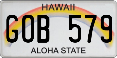 HI license plate GOB579