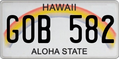 HI license plate GOB582