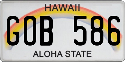 HI license plate GOB586