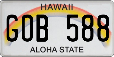 HI license plate GOB588