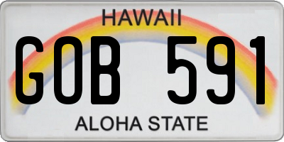 HI license plate GOB591