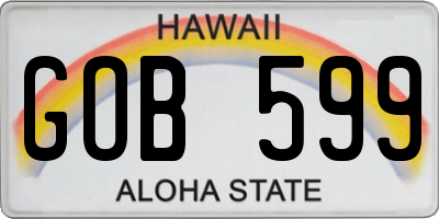 HI license plate GOB599