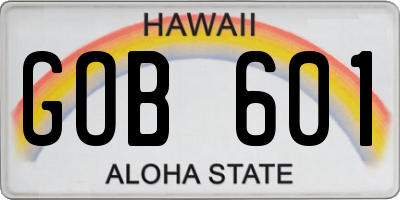 HI license plate GOB601