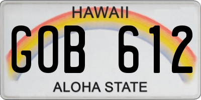HI license plate GOB612
