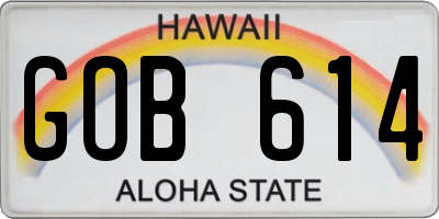 HI license plate GOB614