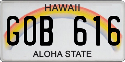 HI license plate GOB616