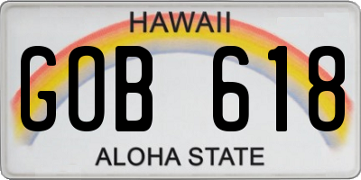 HI license plate GOB618