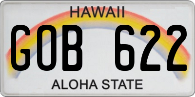 HI license plate GOB622