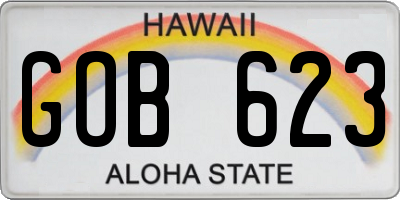 HI license plate GOB623