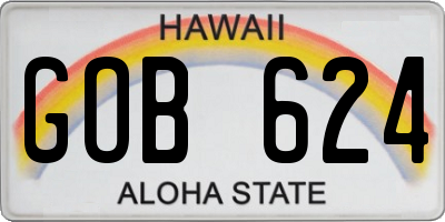 HI license plate GOB624