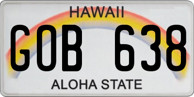 HI license plate GOB638