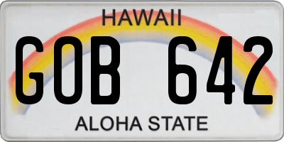 HI license plate GOB642