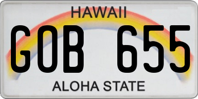 HI license plate GOB655