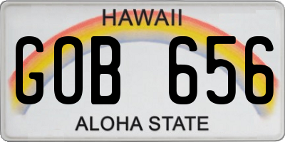 HI license plate GOB656