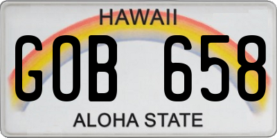 HI license plate GOB658