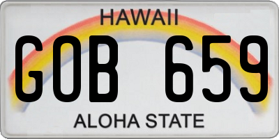 HI license plate GOB659