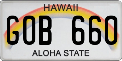 HI license plate GOB660