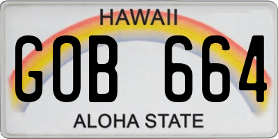 HI license plate GOB664