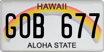 HI license plate GOB677