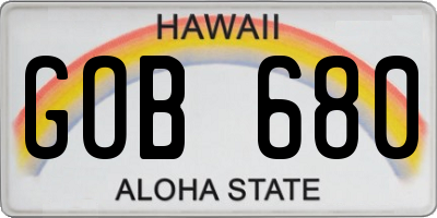 HI license plate GOB680