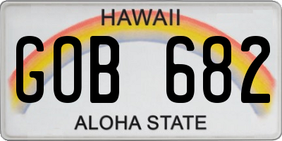 HI license plate GOB682