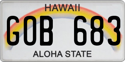 HI license plate GOB683