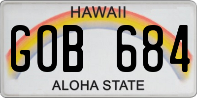 HI license plate GOB684